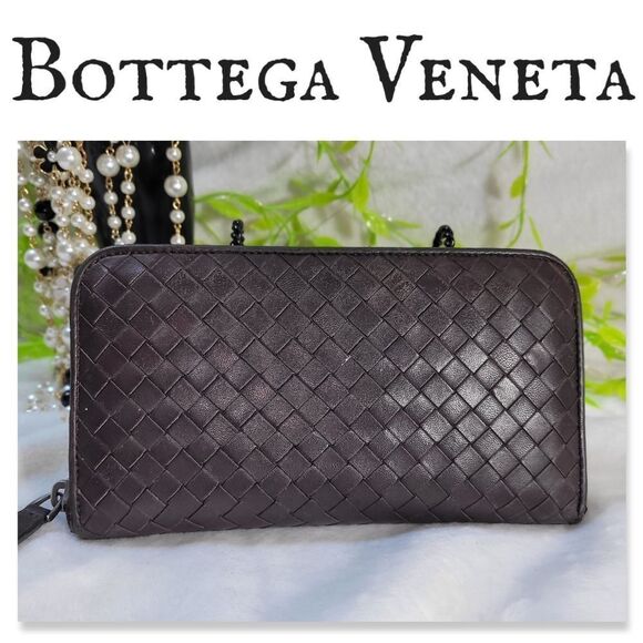 Authentic Bottega Veneta Intrecciato Zip Around Wallet Lambskin EUC GORGEOUS - Picture 1 of 16
